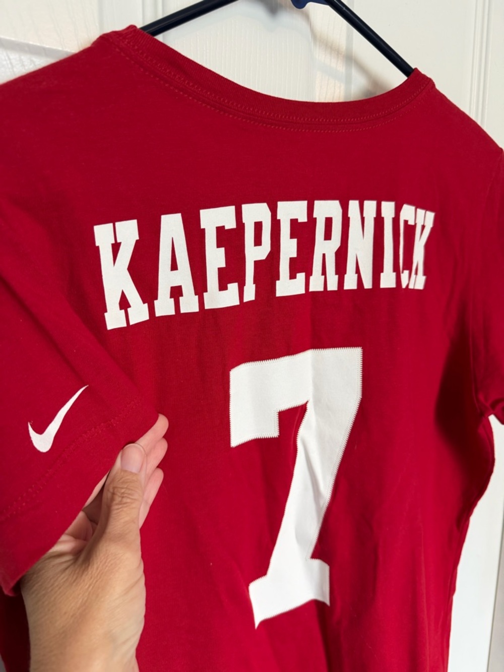 Nike Women's Red Short-Sleeve Team Tee with White Number - Picture 4 of 6